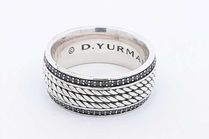 David Yurman Black Diamond Rope 925 Band Ring 13.3 Grams Size 9.75 Eb0524oxzsa