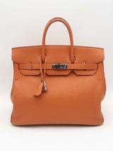 Hermes Birkin 32 Hac Dark Orange Leather Eb1025cxxzsa