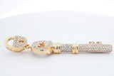 11.13cttw 18k Yellow Gold Diamond Key Pendant 44.4 Grams Eb0626pxxzdu