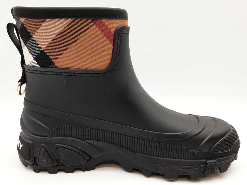 Burberry Ryan House Check Black Rubber Rain Boots Size Eu 40 Do0225lrxde