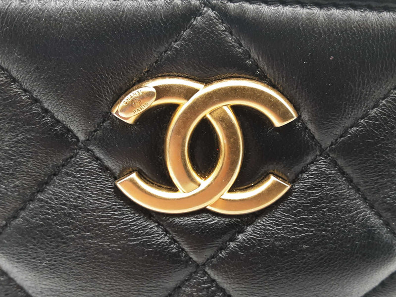 Chanel Quilted Lambskin Small Top Handle Black Shopping Bag Sd0825wzxzsa