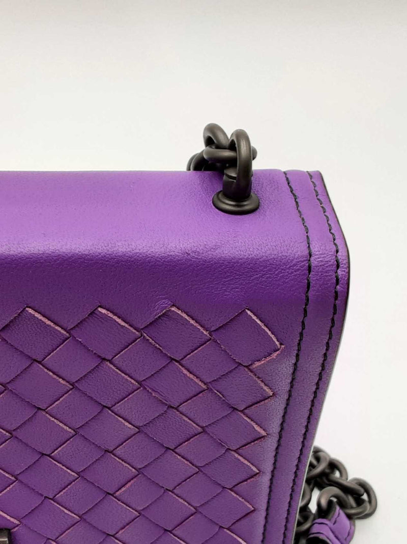 Bottega Veneta Nappa Intrecciato Runway Shoulder Bag In Purple Fw0225ozxdu