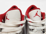 Nike Air Jordan 1 Low Se Sneakers - White, Light Smoke Grey, Gym Red Size 7.5 Fw0526wzdu