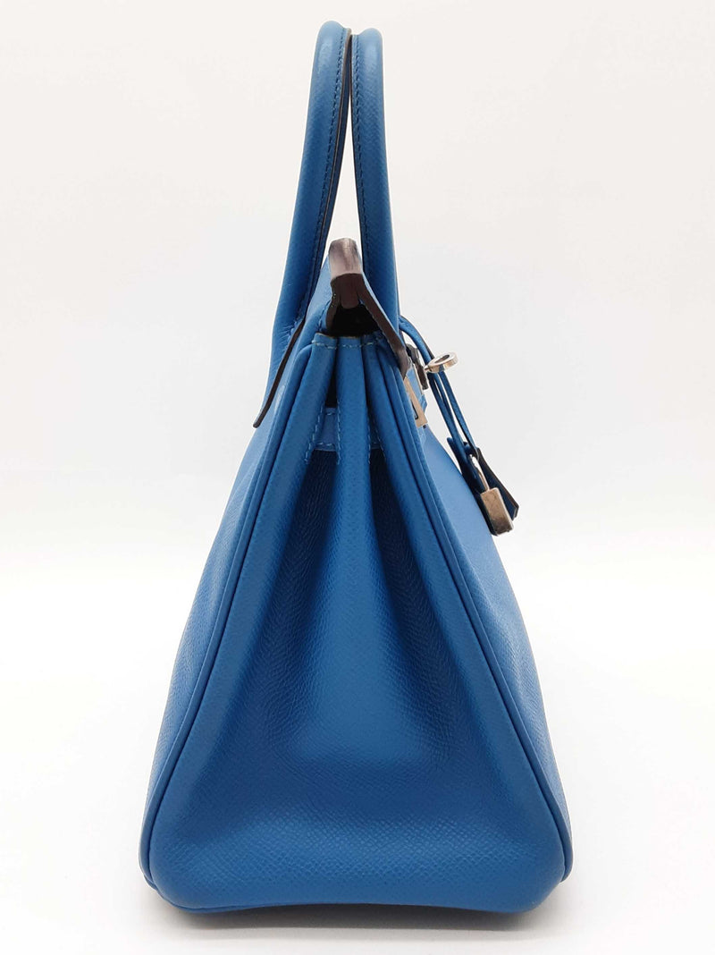 Hermes Birkin 25 Mykonos Blue Epsom Palladium Handbag Do0925lsxzxde