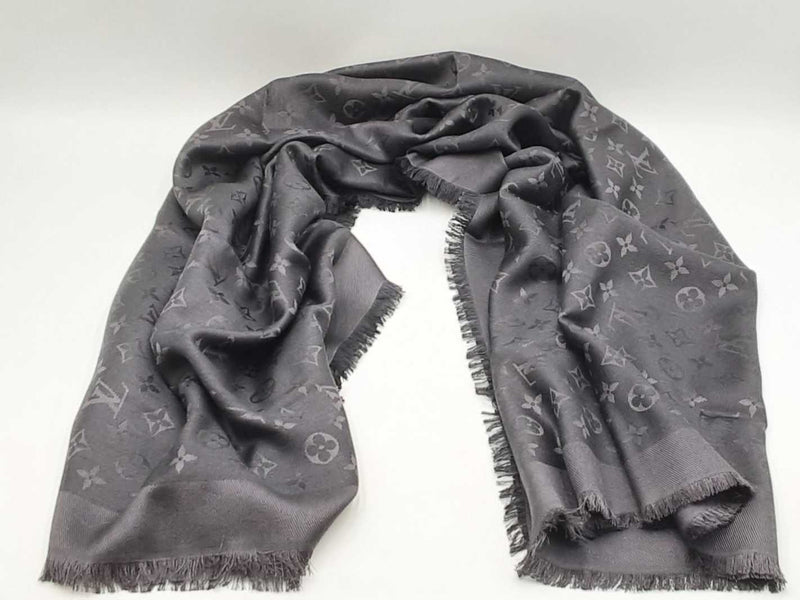 Louis Vuitton Monogram Classique Silk & Wool Square Shawl Fw0325ozxdu