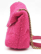 Yves Saint Laurent Quilted Pink Tweed Lou Lou Puffer Shoulder Bag Eb1225rcrdu