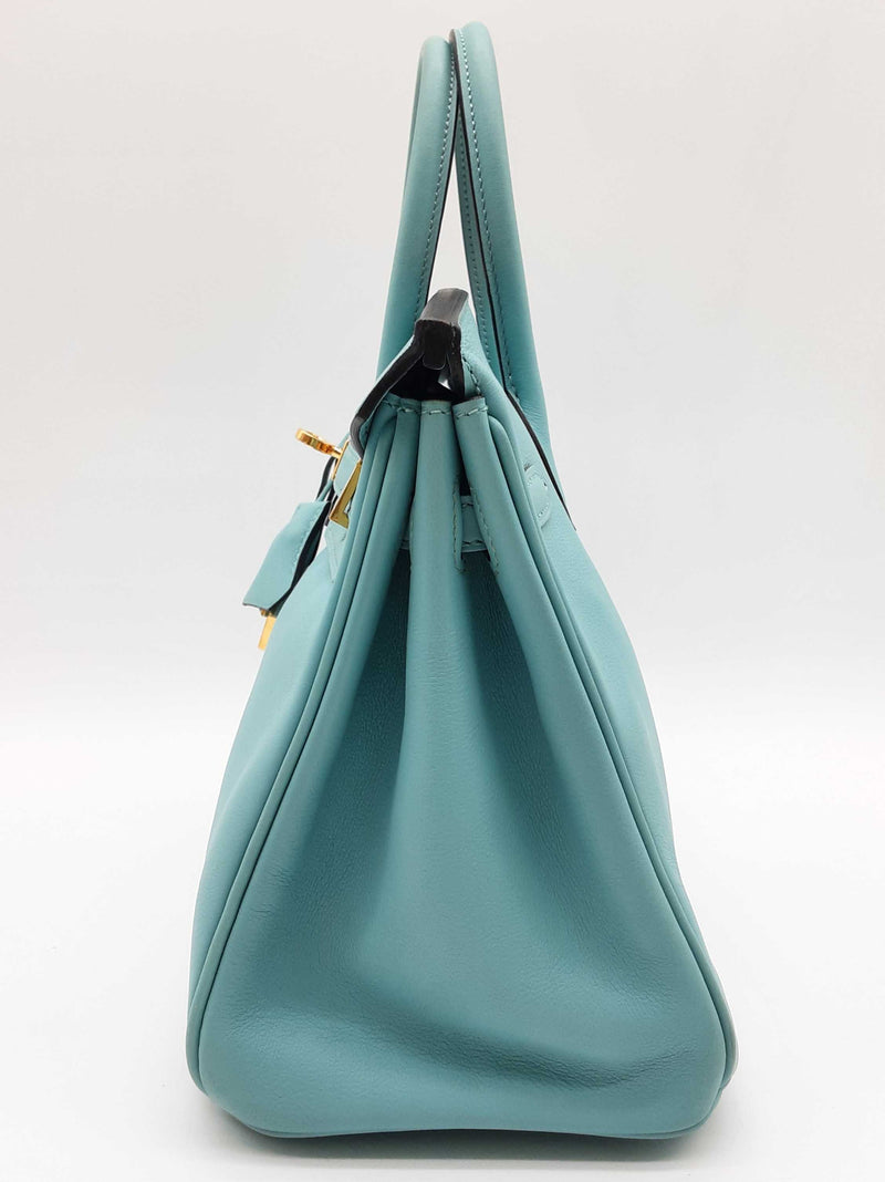 Hermes Birkin 25 Lagon Teal Swift Leather Gold Handbag Do0325lrrxzde