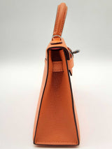 Hermes Mini Kelly Ii Sellier Orange Pink Chevre Mysore Palladium Shoulder Bag Do0225oxzxzde