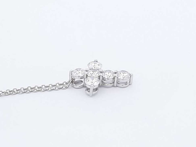 1.74ctw Lab Grown Diamond Cross Sterling Silver Pendant & Chain 3.4g Eb1124lesdu