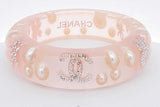 Chanel Cc Light Pink Resin Bangle Bracelet Eb1225oxzdu