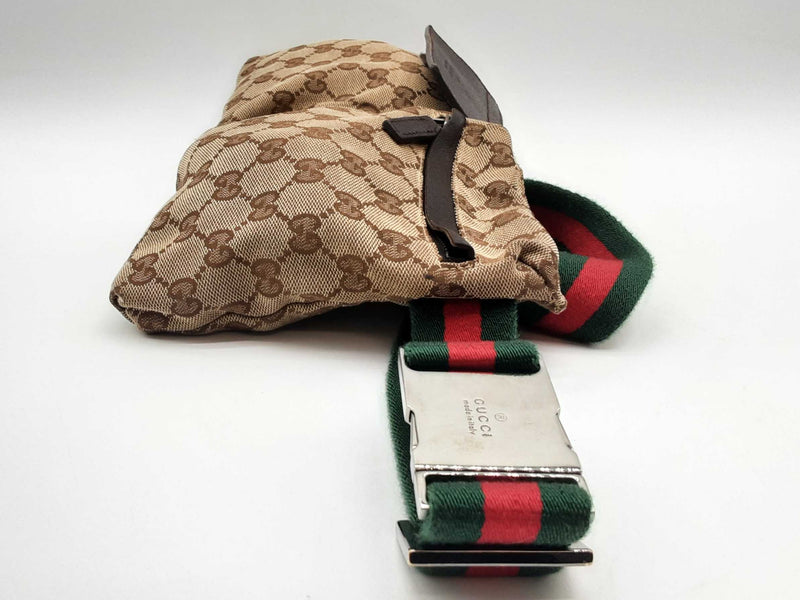 Gucci 28566 Gg Beige Canvas Nylon Web Belt Bag Do1224lxzde