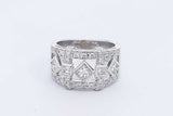 1.01cttw Diamond Ring In 14k White Gold 6.9 Grams Size 5 Eb0326rrxdu