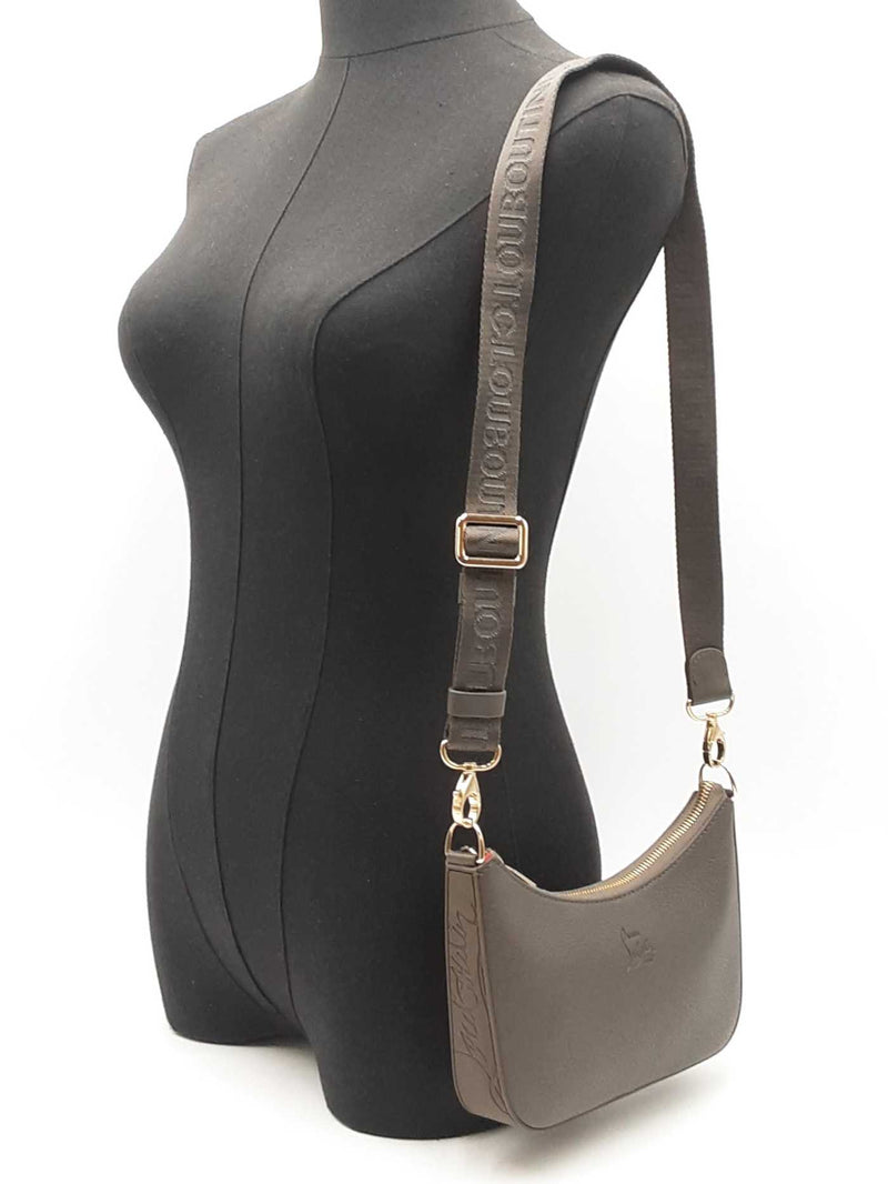 Christian Louboutin Mini Loubila Chain Shoulder Bag In Grey Leather Fw1024ixzdu