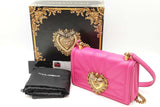 Dolce & Gabbana Devotion Pink Quilted Nappa Leather Shoulder Bag Sd0825izxde