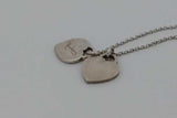 Tiffany & Co. Double Heart Tag Pendant Sterling Necklace 2.7g 18.5in Eb1026lxzsa