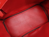 Hermes Birkin 35 Geranium Red Clemence Palladium Handbag Do0724sxzxde