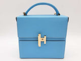 Hermes Cinhetic Bleu Du Nord Blue Chevre Mysore Gold Shoulder Bag Do0226wrxzde