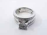 1.35 Cttw Diamond & 14k White Gold Bridal Set 10.9 Grams Size 7 Fw0226erxdu
