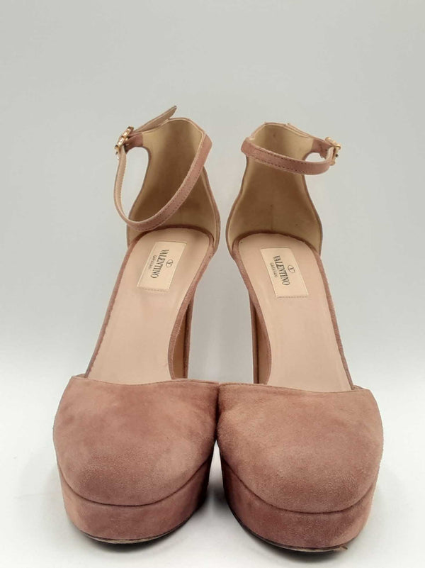 Valentino Beige Suede Ankle Strap Heels Size 40 Hslxzsa