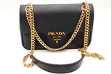 Prada Black Saffiano Leather Pattina Flap Shoulder Bag Eb1026wrxde