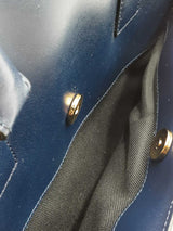 Salvatore Ferragamo Briana Navy Blue Leather Tote Bag Eb1125oxzdu