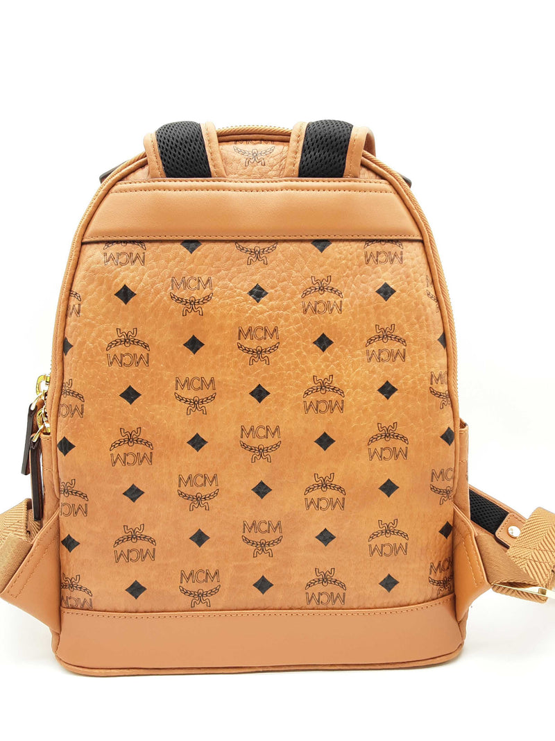 Mcm Stark Cognac Tan Viestos Coated Canvas Backpack Do0724wrxde