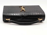 Yves Saint Laurent Sunset Wallet On Chain Top Handle Black Aa0926sxzsa