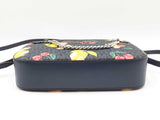 Michael Kors Jet Set Large Navy Logo Crossbody In Fruit Print Canvas Fw0826pzdu