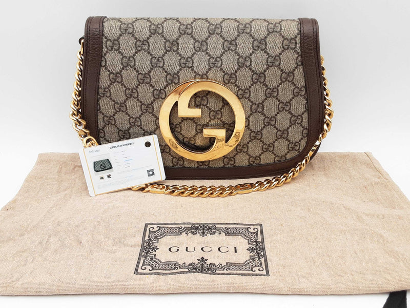 Gucci Gg Supreme Canvas Blondie Chain Shoulder Bag Fw1024ixzsa