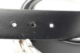 Ferragamo Black Leather Reversible Belt With Silver Tone Buckle Eb0126rxdu