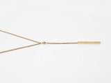 14k Yellow Gold Vertical Bar Y-chain Necklace 3 Grams 18 Inch Fw0826lsxdu