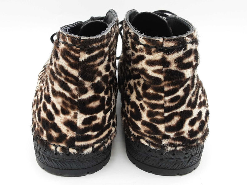 Prada Espadrille Leopard Print Calfhair Ankle Boots Size Eu 38.5 Do0725rxde