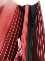 Gucci Red Shiny Leather Interlocking G Heart Flap Wallet Eb0526lcrsa