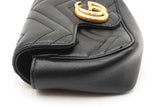 Gucci Mini Marmont Chevron Quilted Matelasse Black Leather Crossbody Eb0826wrxdu