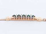 Green Gemstone & Diamond Bracelet In 14k Yellow Gold 3.6 Grams 7 Inch Eb0924exsa