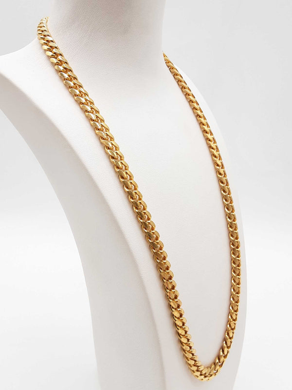 0.925 Silver Gold Plated 99.0g Solid Cuban Link Chain 24 In Do0224oxzde