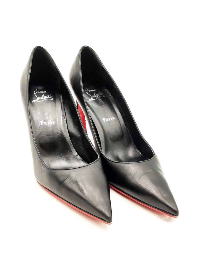 Christian Louboutin Condora Black Leather Pumps Size 40.5 Eb0125lorsa