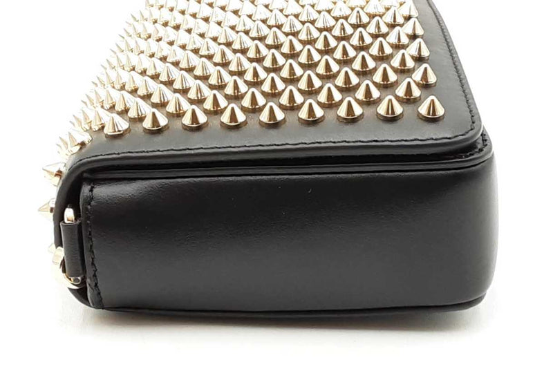 Christian Louboutin Black Leather Spiked Zoompouch Crossbody Eb1125wordu