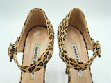 Manolo Blahnik Peep Toe Pumps In Leopard Print Suede Size Eu 35 Us 5 Fw0725rxdu