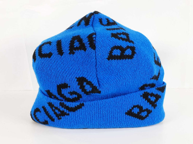 Balenciaga Allover Blue & Black Beanie Hat U55/61 Sd1225lrzde