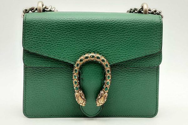 Gucci Green Leather Dionysus Shoulder Bag Eb1224sxzsa