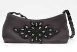 Salvatore Ferragamo Rhinestone Embellished Gray Shoulder Bag Eb1026wrxde