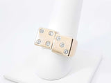 0.35 Ctw Diamond & 14k Yellow Gold Lucky 7 Dice Ring 10.1g Size 8.25 Fw0926rixdu