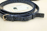 Balenciaga Ville Crocodile Embossed Blue Leather Top Handle Bag Eb0425lrxsa