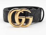 Gucci Guccirisma Leather Initial Belt Black Size 42-46 Aa0926ozxsa