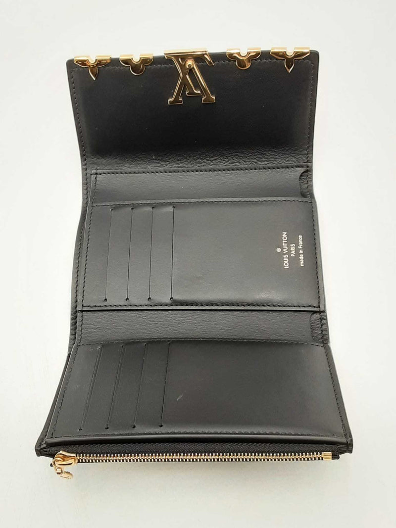 Louis Vuitton Capucines Compact Taurillon Black Leather Wallet Eb0225pxzsa