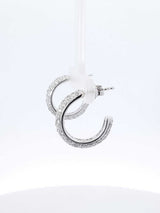 2.52 Cttw Pavé Diamond & 18k White Gold Half Hoop Stud Earrings 6.1 Grams Fw0626rzxdu