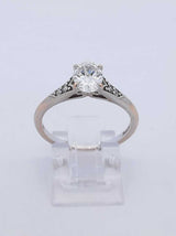 0.98 Cttw Diamond & 18k White Gold Ring With Gia Cert 3 Grams Size 8.75 Fw1224lexzdu