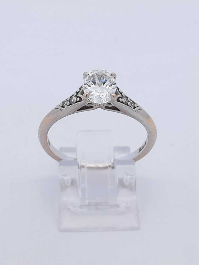 0.98 Cttw Diamond & 18k White Gold Ring With Gia Cert 3 Grams Size 8.75 Fw1224lexzdu