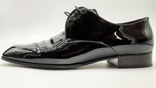Yves Saint Laurent Patent Tuxedo Black Dress Shoes Size 9.5 Lh0723pxzde